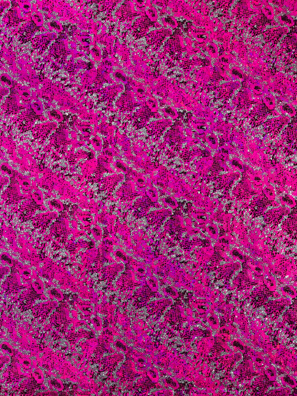 Shattered Glass Snake Design Nylon Spandex Fabric, 4-Way Stretch, Medium Weight, Sold by The Yard