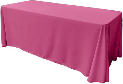 Hot Pink Rectangular Polyester Poplin Tablecloth Floor Length / Party supply