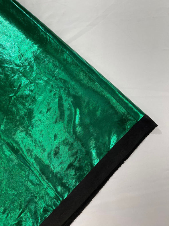 Hunter Green Metallic Lame Foil/ Polyester Fabric/Stretch Fabric/Light Weight/ 58 Inches Wide