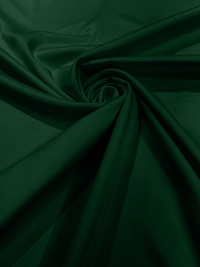 Hunter Green Matte Stretch Lamour Satin Fabric 58" Wide/Sold By The Yard. New Colors
