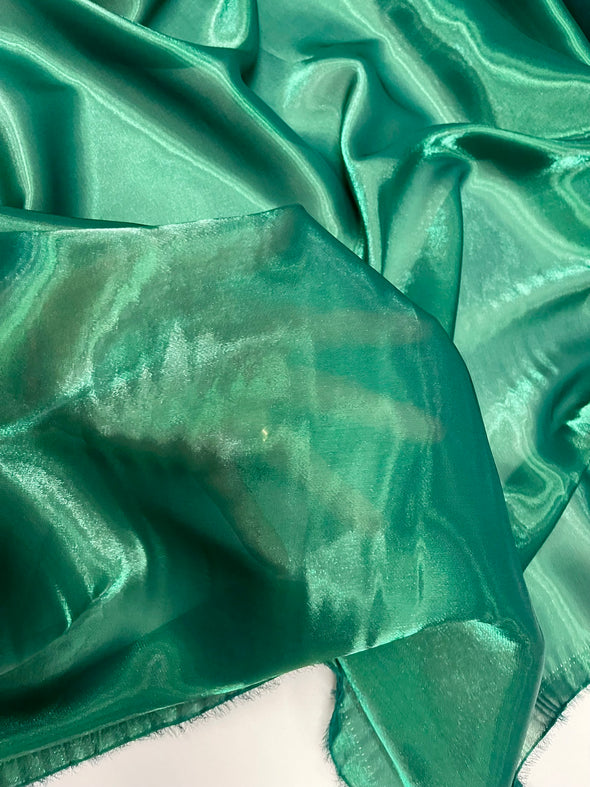 Hunter Green Wet Liquid Sheer Chiffon Fabric/58" Wide.