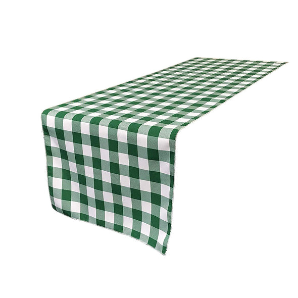 Hunter Green 12" Wide by The Size of Your Choice, Polyester Poplin Gingham, Checkered, Plaid Table Runner.