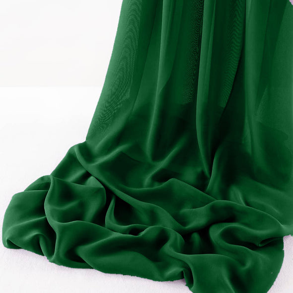 Hunter Green Wool Dobby Chiffon Sheer Table Runner for Wedding, Decorations for Birthday Parties, Banquets, Engagements.