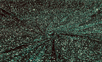 Hunter Green 54" Stretch Velvet with Luxury Sequins All Over 5mm Shining Sequins 2-Way Stretch. Sold by the yard.