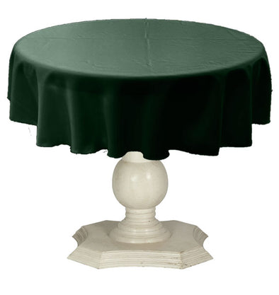 Hunter Green Round Tablecloth Solid Dull Bridal Satin Overlay for Small Coffee Table Seamless