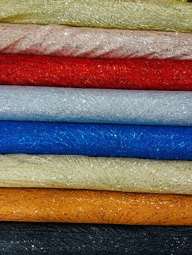 Fashion Glitter Design On A Mesh Lace Fabric/Prom.