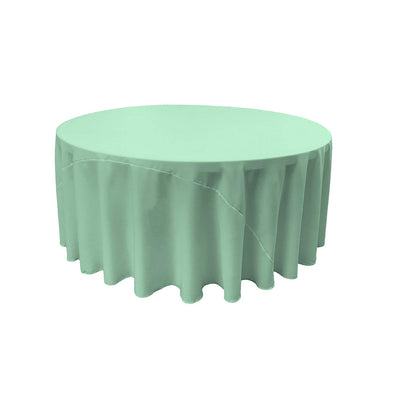 Ice Mint Solid Round Polyester Poplin Tablecloth With Seamless