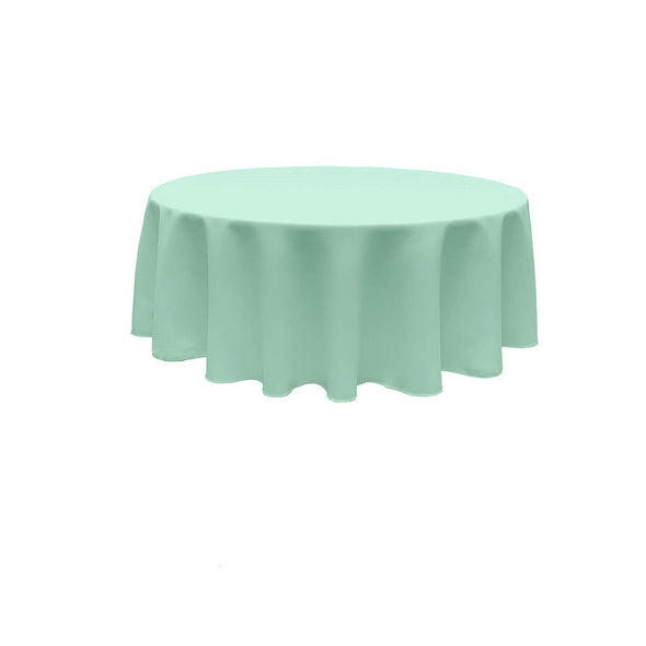 Ice Mint Round Polyester Poplin Tablecloth Seamless