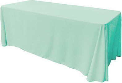 Ice Mint Rectangular Polyester Poplin Tablecloth Floor Length / Party supply