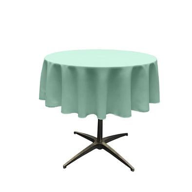Ice Mint Solid Round Polyester Poplin Tablecloth Seamless