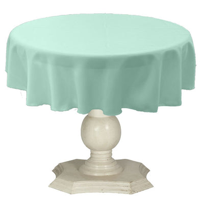 Ice Mint Round Tablecloth Solid Dull Bridal Satin Overlay for Small Coffee Table Seamless