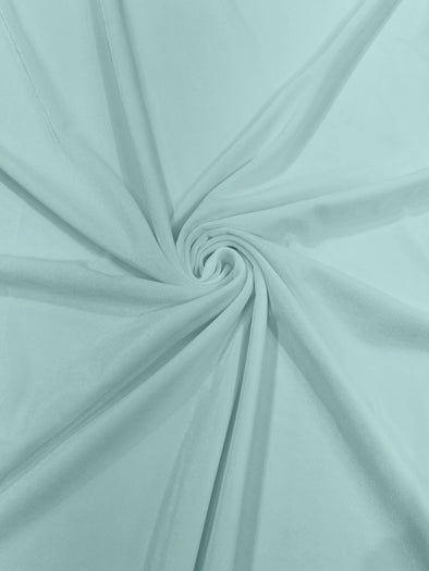 Icy Blue 60" Wide 90% Polyester 10 percent Spandex Stretch Velvet Fabric for Sewing Apparel Costumes Craft, Sold By The Yard.