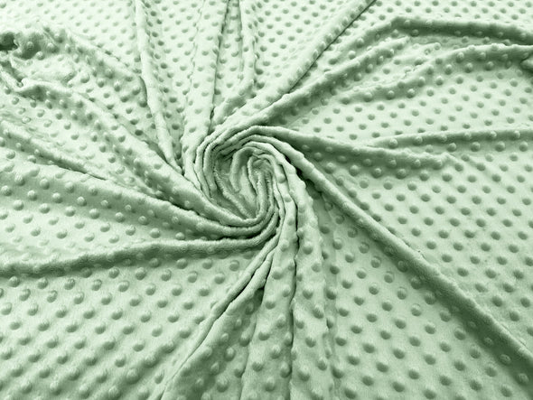 Icy Mint 58" Wide 100% Polyester Minky Dimple Dot Comfy Cuddle Fabric Sold by The Yard.