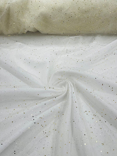 Ivory Gold Glitter tulle sequins / tulle glitter for dresses/ mesh glitter fabric/ costume fabric/ wholesale
