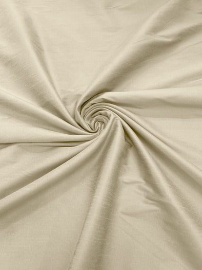 Ivory Polyester Dupioni Faux Silk Fabric/ 55” Wide/Wedding Fabric/Home Décor.