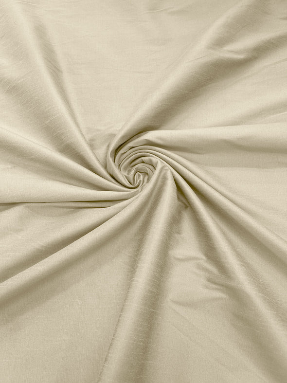 Ivory Polyester Dupioni Faux Silk Fabric/ 55” Wide/Wedding Fabric/Home Décor.