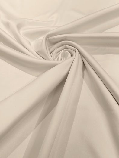 Ivory Matte Stretch Lamour Satin Fabric 58" Wide/Sold By The Yard. New Colors