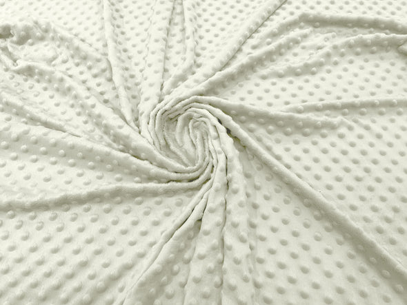 Ivory 58" Wide 100% Polyester Minky Dimple Dot Comfy Cuddle Fabric Sold by The Yard.