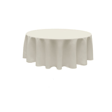 Ivory Round Polyester Poplin Tablecloth Seamless