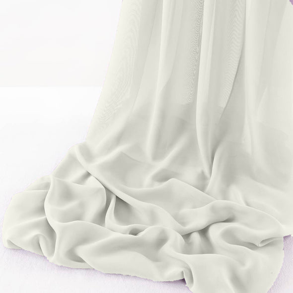 Ivory Wool Dobby Chiffon Sheer Table Runner for Wedding, Decorations for Birthday Parties, Banquets, Engagements.