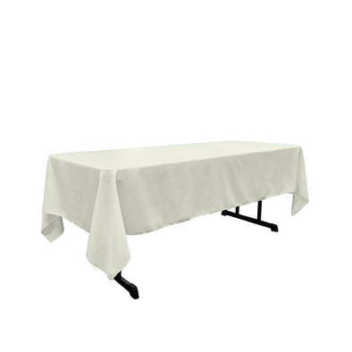 Ivory Rectangular Polyester Poplin Tablecloth / Party supply