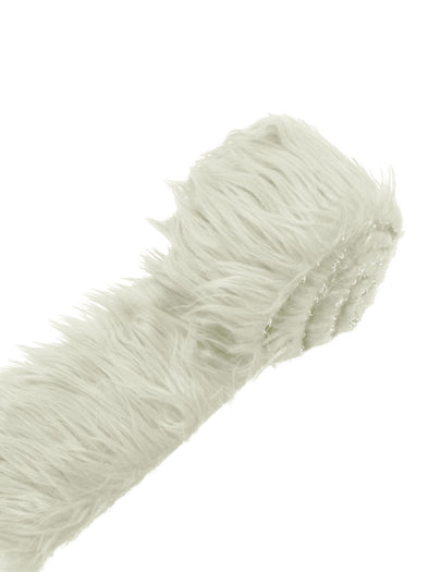 Ivory Long Pile Soft Faux Fur Fabric STRIP for Fur suit, Cosplay Costume, Photo Prop, Trim, Throw Pillow, Crafts.