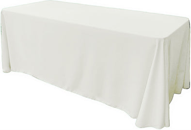 Ivory Rectangular Polyester Poplin Tablecloth Floor Length / Party supply