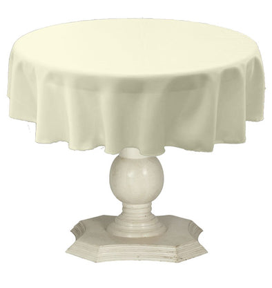 Ivory Round Tablecloth Solid Dull Bridal Satin Overlay for Small Coffee Table Seamless