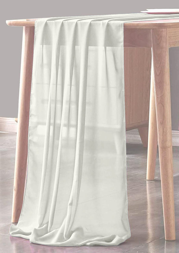 Ivory Sheer Table Runner for Wedding, Decorations for Birthday Parties, Banquets, Engagements.