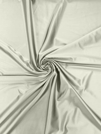 Ivory Heavy Shiny Satin Stretch Spandex Fabric/58 Inches Wide/Prom/Wedding/Cosplays