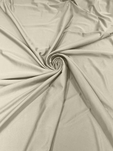 Ivory Shiny Milliskin Nylon Spandex Fabric 4 Way Stretch 58" Wide Sold by The Yard