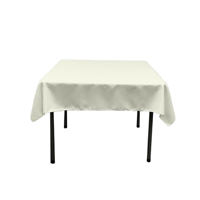 Ivory Square Polyester Poplin Table Overlay - Diamond. Choose Size Below