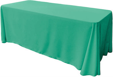 Jade Green Rectangular Polyester Poplin Tablecloth Floor Length / Party supply