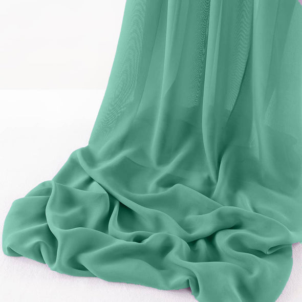 Jade Wool Dobby Chiffon Sheer Table Runner for Wedding, Decorations for Birthday Parties, Banquets, Engagements.