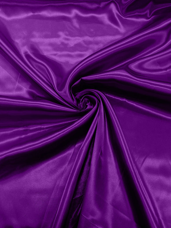 Jewel Purple Shiny Charmeuse Satin Fabric for Wedding Dress/Crafts Costumes/58” Wide /Silky Satin