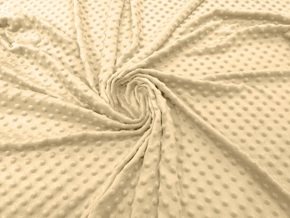 Khaki 58" Wide 100% Polyester Minky Dimple Dot Comfy Cuddle Fabric Sold by The Yard.