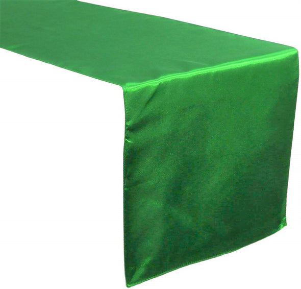 Kelly Green Bridal Satin Table Runner, Wedding Banquet Decoration, ( Choose Size Below )