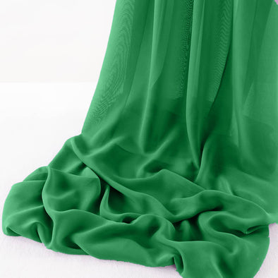 Kelly Green Chelsea Wool Dobby Chiffon Fabric/58" Wide Sheer Fabric/Solid Color Draping Fabric for Wedding Party Easter Backdrop