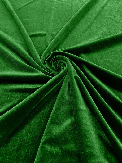 Kelly Green 60" Wide 90% Polyester 10 percent Spandex Stretch Velvet Fabric for Sewing Apparel Costumes Craft, Sold By The Yard.