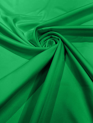 Kelly Green Matte Stretch Lamour Satin Fabric 58" Wide/Sold By The Yard. New Colors