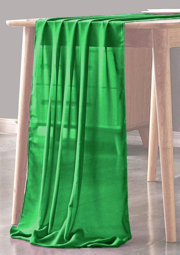 Kelly Green Sheer Table Runner for Wedding, Decorations for Birthday Parties, Banquets, Engagements.