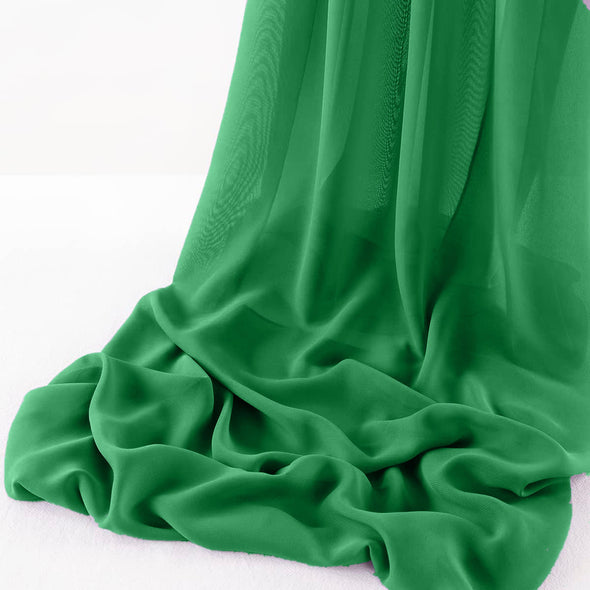 Kelly Green  Wool Dobby Chiffon Sheer Table Runner for Wedding, Decorations for Birthday Parties, Banquets, Engagements.