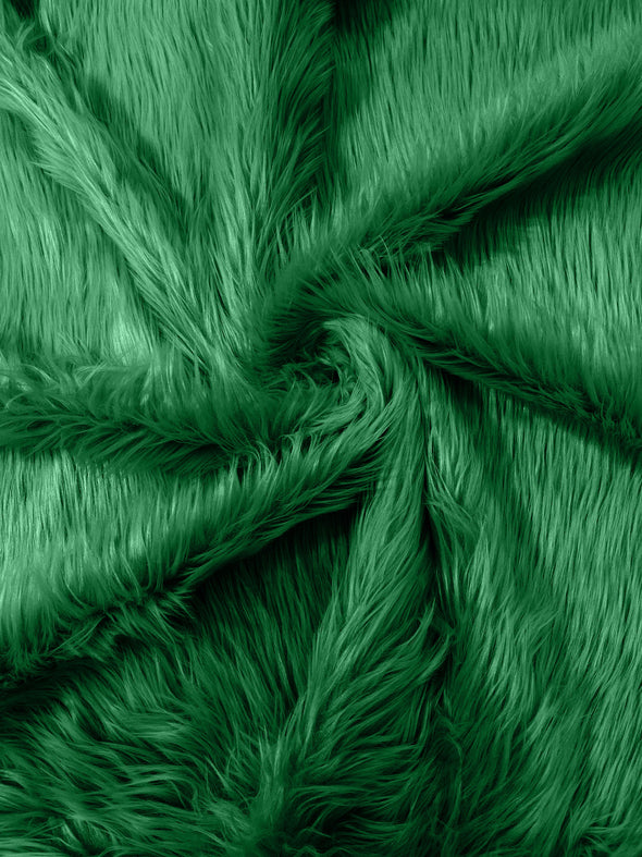 Kelly Green Long Pile Soft Faux Fur Fabric for Fur suit, Cosplay Costume, Photo Prop, Trim, Throw Pillow, Crafts.