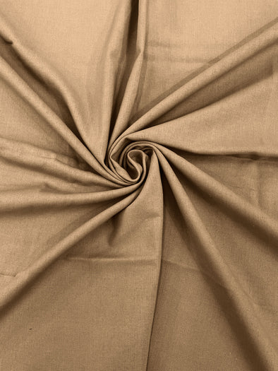 Khaki Medium Weight Natural Linen Fabric/50"Wide/Clothing