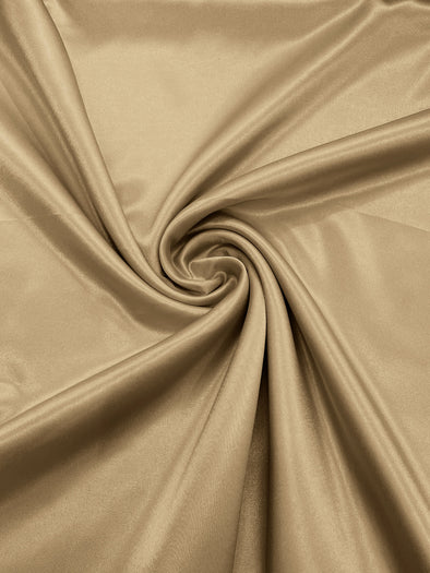 Khaki Crepe Back Satin Bridal Fabric Draper/Prom/Wedding/58" Inches Wide Japan Quality
