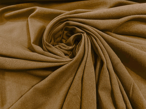 Khaki Cotton Gauze Fabric Wide Crinkled Lightweight Sold by The Yard