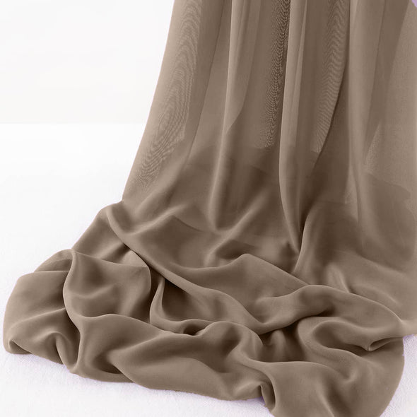 Khaki  Pack of 5 10ft Wool Dobby Chiffon Table Runner 29x120 Inches Runner for Wedding, Decorations for Birthday Parties, Banquets, Engagements, Sheer