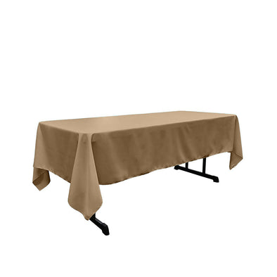 Khaki Rectangular Polyester Poplin Tablecloth / Party supply