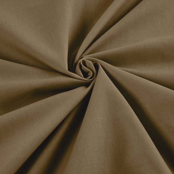 Khaki Wide 65% Polyester 35 Percent Solid Poly Cotton Fabric for Crafts Costumes Decorations-Sold by the Yard