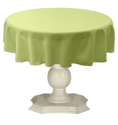 Kiwi Green Round Tablecloth Solid Dull Bridal Satin Overlay for Small Coffee Table Seamless